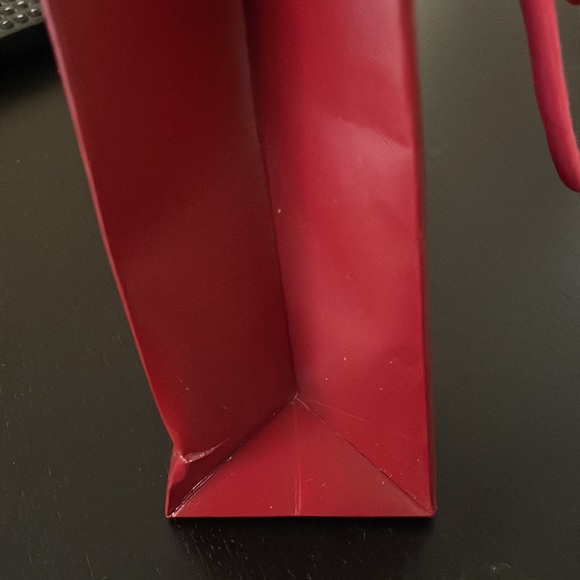 Small Cartier Shopping Bag Red and Gold Tone with Rope Handles - Picture 6 of 7